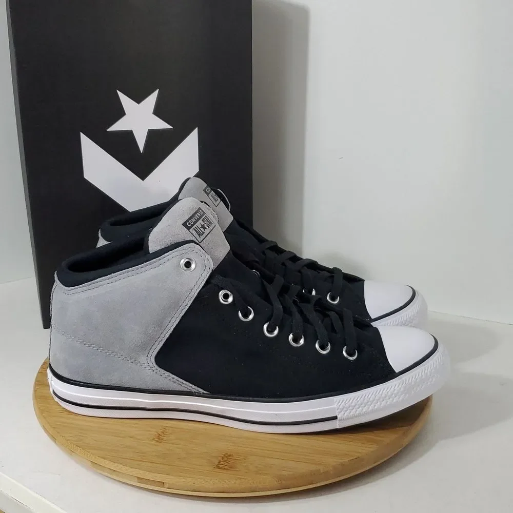Converse All Star CTAS High Street Mid Unisex Sneakers Black Grey M12/ W14 - Picture 3 of 10